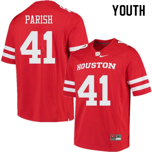 Youth #41 Derek Parish Houston Cougars College Football Jerseys Sale-Red - Click Image to Close